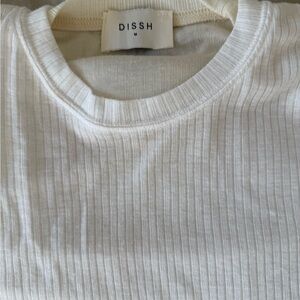 DISSH Cream Ribbed Knit Top